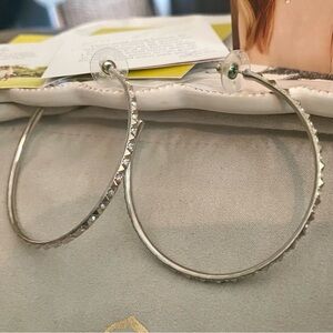 Elegant Kendra Scott Silver Val Hoop Earrings